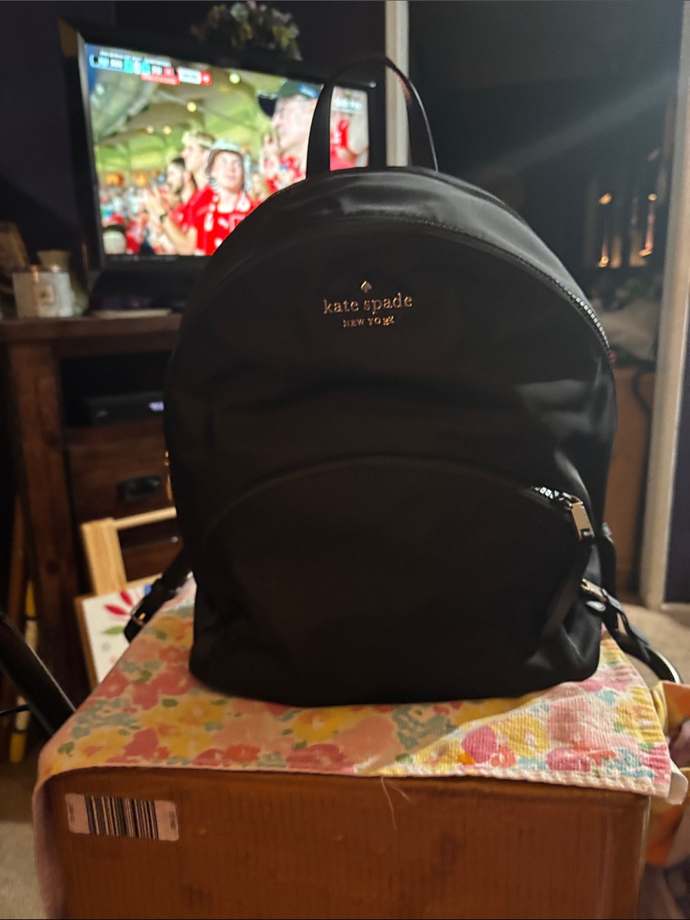 kate spade Black Nylon medium size backpack purse